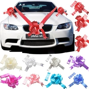 Time to Sparkle White Wedding Car Decoration Kit 1 3 5 Large Bow & 7 M of Ribbon - Picture 1 of 5