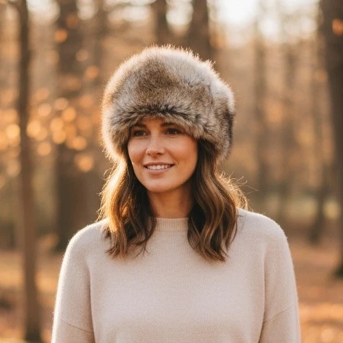 Sombrero de mapache unisex de piel completa natural acolchado forrado Ushanka caza trampero Foto 1 de 4