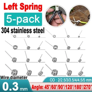 Stainless Steel Torsion Springs 0.3mm Wire 2-5mm OD V Shape 45°-270° Deflection - Picture 1 of 29