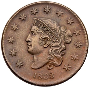 1833 N-3 R-1 Matrone oder Krönchenkopf große Cent Münze 1c - Bild 1 von 2