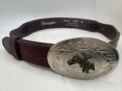 Wrangler Genuine Leather Boys Western Rodeo Brown Belt - Image 1 of 4