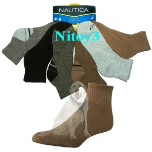 Nautica Casual/Athletic Light-Cushioned Quarter Socks-6/Pk Men Shoe Size: 6-12.5 - Picture 1 of 1