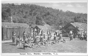 RPPC Canoe Poi, Whaka, Rotorua, New Zealand Native Maori Photo Vintage Postcard - Picture 1 of 2