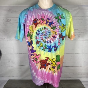 Vintage Liquid Blue Grateful Dead Tie Dye Dancing Bear Spiral T-Shirt Herren XL - Bild 1 von 8