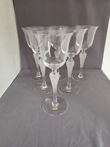 6  Igor Carl Faberge Crystal Anna Pavlova Patttern Wine Glasses New Label Signed - Picture 1 of 8