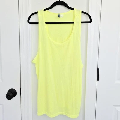 H&M Divided Neon Yellow Tank Top Sz M Comfy Casual Colorful Vacation Workout - Image 1 of 3