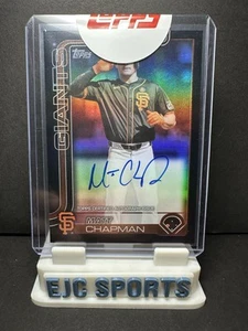 2025 TOPPS Series 1 FLAGSHIP REAL ONE AUTO BLACK 02/10 Matt Chapman SF Giants - Picture 1 of 7