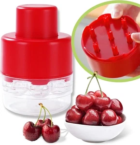 Upgraded 7-in-1 Cherry Pitter Tool, Portable Multi Cherry Core Remover Red - Picture 1 of 7