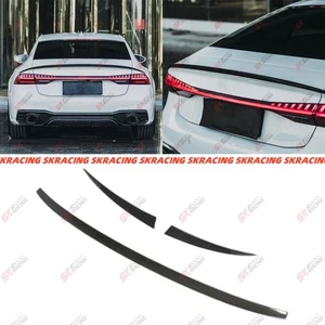 Fits For Audi A7 S7 Sportback 3PCS Carbon Fiber Rear Trunk Spoiler Wing BodyKit - Picture 1 of 20