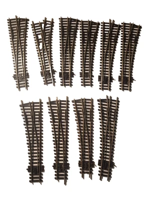 PECO 10 SETS OF (USED) SMALL RADIUS POINTS (TURNOUTS) 00/HO SCALE (UNBOXED) - Image 1 of 4