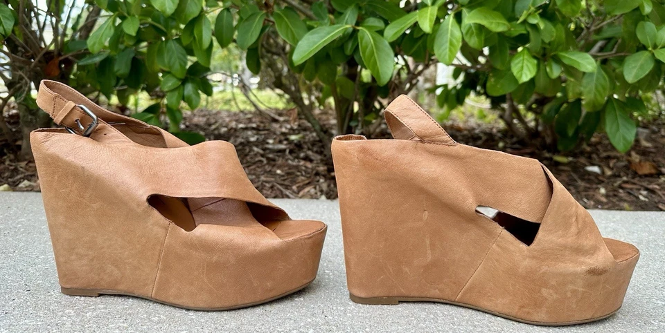 Сандалии на танкетке Dolce Vita размер 10 коричневые винтажные ретро туфли на платформе женские - Изображение 1 из 4