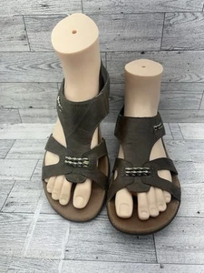 Merrell Womens Flaxen Sandal Size 7 Olive Green Leather Strappy Flat Sporty Shoe - Picture 1 of 13