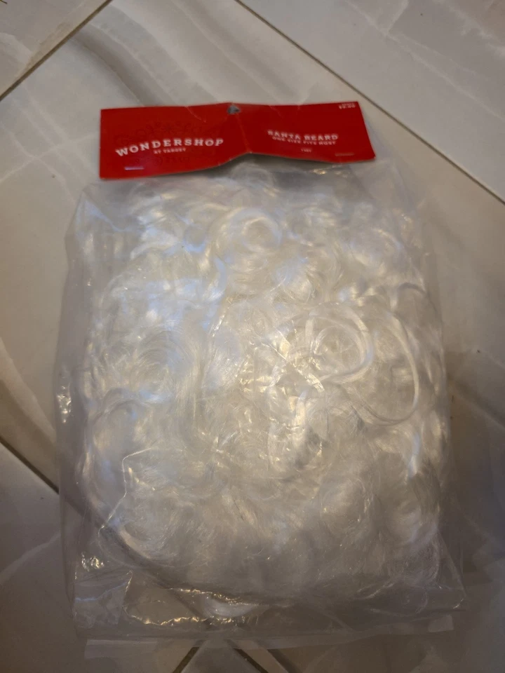 Christmas Beard Curly Hair White Santa Claus Adult Cosplay Dress up Costume