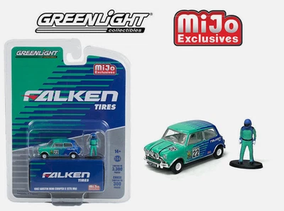 GREENLIGHT, AUSTIN Mini cooper S 1275 del 1967 #22 - Falken tires - figurina ... - Immagine 1 di 3