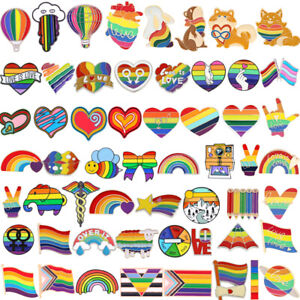 Rainbow Series Brooch Heart Shape Creative LGBT Enamel Backpack Badge Lapel Pins