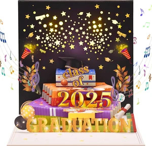 2025 Graduation Cards, 3D Pop up Greeting Card, College & High School Congrats - Picture 1 of 12