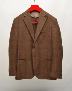 CORNELIANI Brown Glen Check Wool/Cashmere 2/3Btn EU 54R UK,US 44R Blazer Jacket - Picture 1 of 16