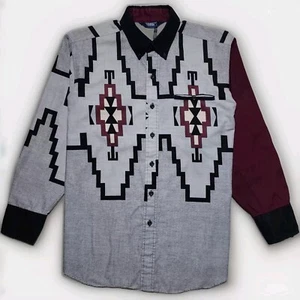 90's Brooks & Dunn Panhandle Slim Button Down Shirt 16.5-34 Southwestern Aztec  - Picture 1 of 12