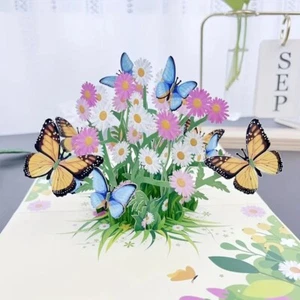 Pop Up Geburtstagskarten, 3D Blume Grußkarte, Garten Pop Up Schmetterling - Bild 1 von 6