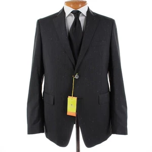 Etro NWT Wool Blend Two Piece Suit Size 50 (40 US) In Black Pinstripe - Picture 1 of 12
