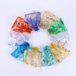 50/100Pcs Colorful Organza Bag Candy Jewelry Package Wedding Promotion Gifts Bag - Picture 1 of 13
