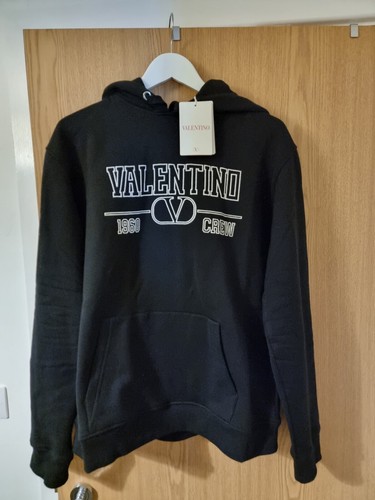 Felpa con cappuccio uomo valentino logo ricamato