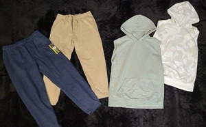 Lot Of Boys Clothes Size Large 10-12 Sweatpants And Sleeveless Hoodies - Picture 1 of 7