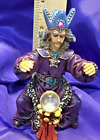 Robe violette magicien, couronne bleue avec porte-encens boule de cristal neuf