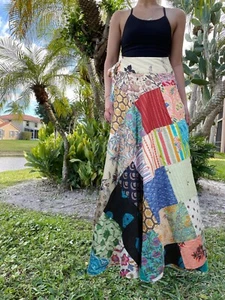 Women Long Skirt for Summer Colorful Patchwork Boho Hippie Gyspy Skirts One Size - Picture 1 of 1