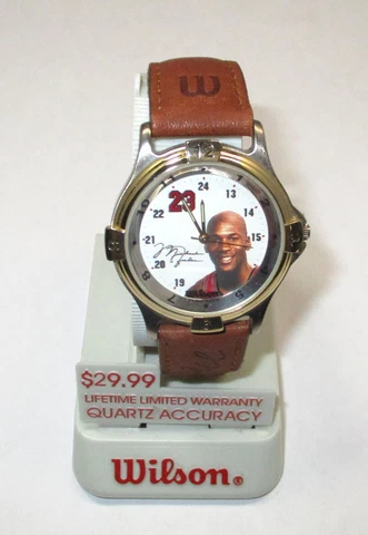 Michael Jordan Wilson Leather Band Wristwatch Cat. No. 43-I4911 New No Box Cover