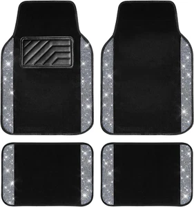 Bling Diamond Car Floor Mats, Shining Rhinestone Carpet Sparkly Glitter Crystal - Picture 1 of 9