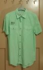 DIESEL Passion green white gingham check short sleeve cotton shirt size S in VGC