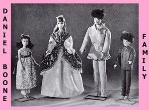 BARBIE KEN DANIEL BOONE Doll Family Fabric Sewing Pattern Vint Mail Order Copy - Picture 1 of 2