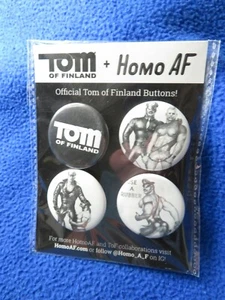 TOM OF FINLAND + HOMO AF SET BOTTONI UFFICIALE #2 - Foto 1 di 1