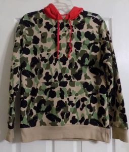 Adult Size XS Converse Hoodie Hooded Sweatshirt Green Black Beige Camouflage - Picture 1 of 6