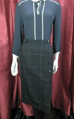 FINK Winter Navy straight work skirt EU 38/UK 10 & Zara Basic navy shirt Medium - Image 1 of 4