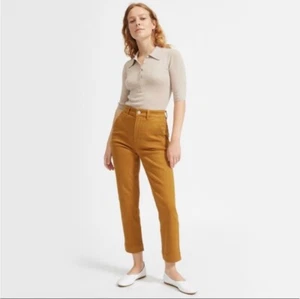 Everlane Jeans Women’s Size 8 Cropped Straight Regular Golden Yellow Denim - Picture 1 of 6