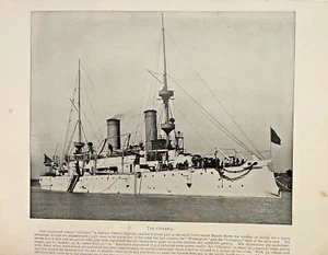 1898 Vintage Illustration Unarmored Cruiser Olympia Spanish American War - Picture 1 of 2