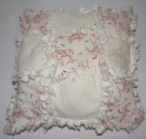 12"x 12" Throw Pillow Frills Cowboy Brands Rodeo Horses (Red & White) - Picture 1 of 9