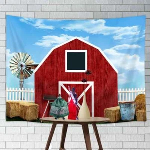 Farm For Action Figure Background Backdrop Diorama Doll House Curtain - Picture 1 of 6