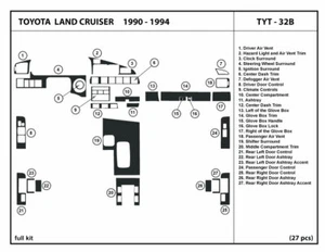 Interior Real Carbon Fiber Dash Trim Kit for Toyota Land Cruiser 1990 -1994 - Picture 1 of 1