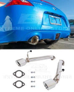 Muffler Delete Axle Back Exhaust For 09-Up Nissan 370Z Z34 4.5 Inch Dual Tips  - Picture 1 of 10