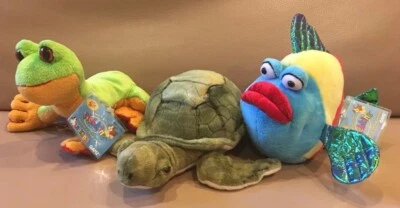 Webkinz Lil'Kinz Plush HM438 Pucker Fish HS109 Frog w/CODE Signature Sea Turtle - Image 1 of 4