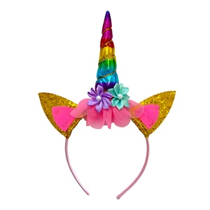 LED Einhorn Haarreif LITTLE UNICORN bunt blinkend leuchtend Kindergeburtstag - Bild 1 von 6