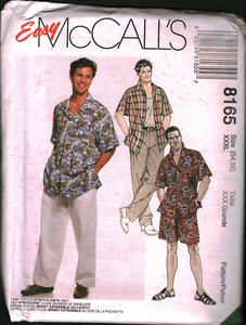 8165 Vintage McCalls SEWING Pattern Mens Tank Top Pull on Pants Shirt Shorts - Picture 1 of 2