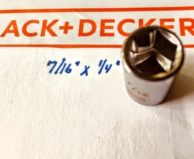 Black & Decker  7/16" x 1/4"  Dr Standard Socket 6 Point Free USA Shipping - Image 1 of 3