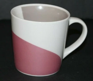 Starbucks Coffee Mug Cup Tea Cup Rose Pink  2005 White Curve Swirl Taupe Pastel - Picture 1 of 12