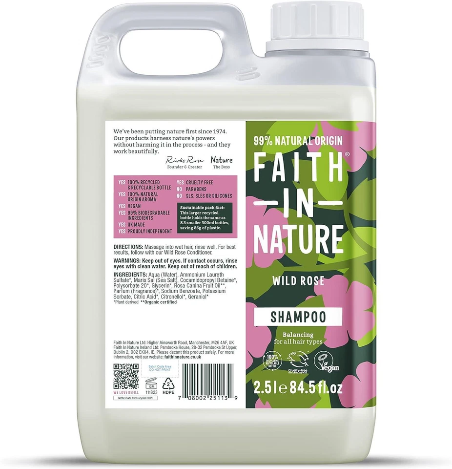 Faith in Nature Wild Rose Shampoo - 2.5L - Image 1 of 1