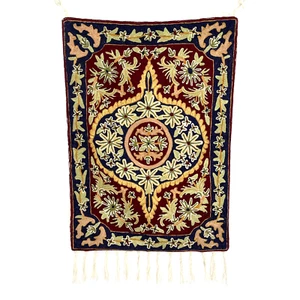 Embroidered & Hand Stitched Tapestry Throw Rug Made In Jammu India - Picture 1 of 12