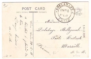 FRENCH P.O. in China:1911 postcard TIEN-TSIN to MARSEILLE ("A.DELAHAYE/CHINE") - Picture 1 of 2